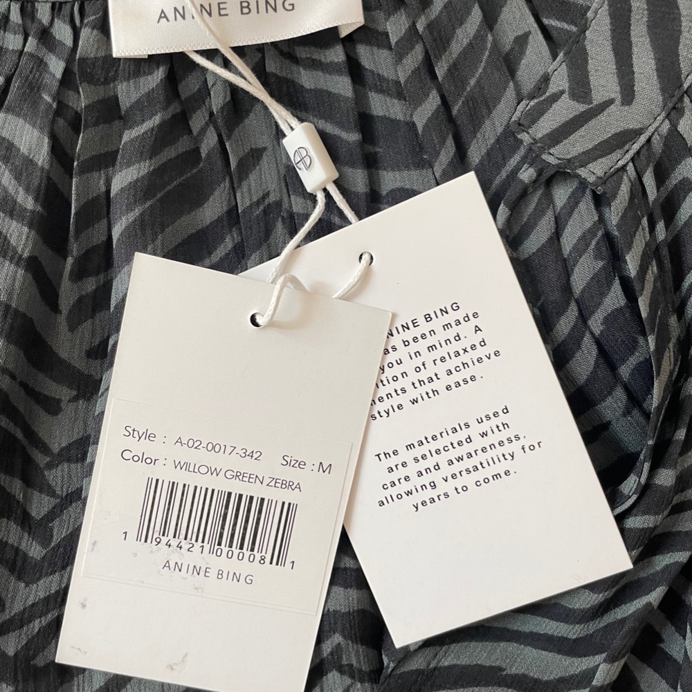 Elliana asymmetric zebra-print silk-georgette mini dress from ANINE BING - Picture 7 of 10